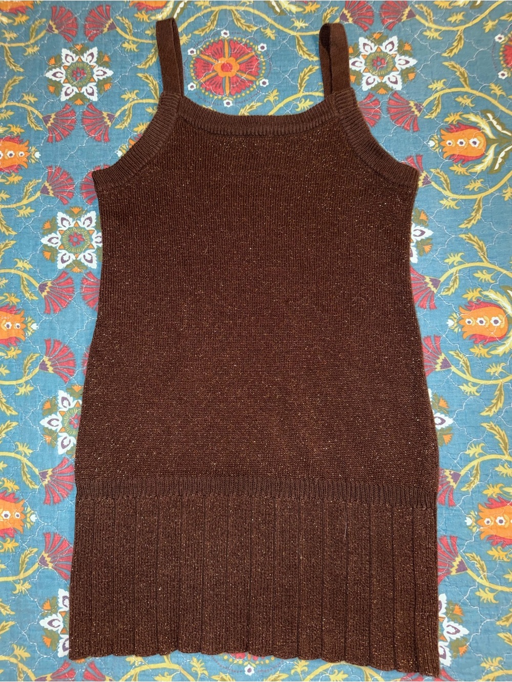 Brown Knit Tank Sweater